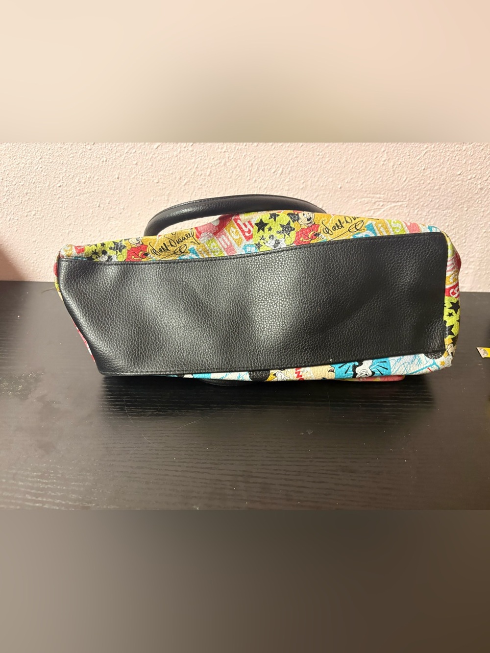 Disney Parks Character Collage Satchel Handbag Faux Leather Purse - Picture 9 of 12